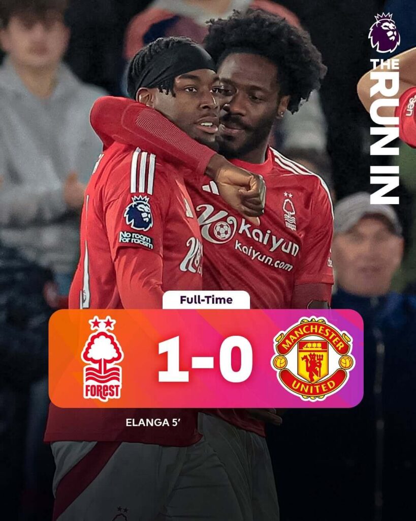 英超 諾定咸森林 1-0 曼聯